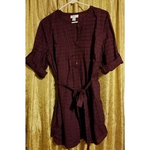 Loft purple belted tunic